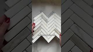 REAL MARBLE Carrara Herringbone Mosaic Tiles shorts marble [upl. by Tnilc]