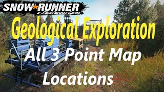 SnowRunner Gameplay PS4  Geological Exploration All 3 Point Map Locations Drowned Lands [upl. by Eizle]