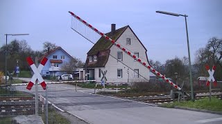 Spoorwegovergang Satteldorf D  Railroad crossing  Bahnübergang [upl. by Folly779]