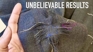 Invisible Mending on Expensive Vintage Trousers we saved them [upl. by Teufert]