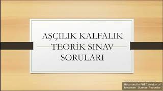 AŞÇILIK KALFALIK TEORİK SINAV SORULARI 5 [upl. by Julian152]