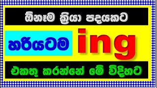 Verbs with ing ක්‍රියාපද සමඟ ing යොදන නිවැරදි ආකාර How to use ing with Verbs English Grammar [upl. by Palermo]