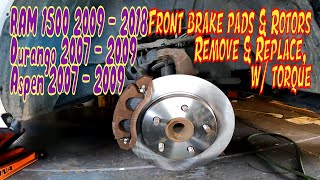 ⫷ How to Replace Front Brake Pads and Rotors on Ram 1500 4th Gen Ram 1500 ⫸ [upl. by Naget]