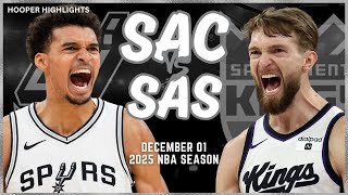 Sacramento Kings vs San Antonio Spurs Full Game Highlights  Dec 1  2025 NBA Season [upl. by Meng]