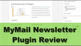 MyMail Email Newsletter Plugin ReviewA Must have Plugin [upl. by Pardner]