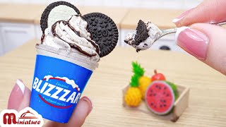 Making Miniature DQ Blizzards Ice cream In Mini Kitchen  ASMR Cooking Mini Food [upl. by Yenettirb901]