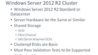 Windows Server 2012 R2 Failover Cluster Requirements [upl. by Anitsyrk]