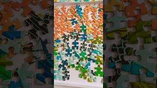 2  1000piece puzzle Separating by shape first and then color art dollartree unocardgame [upl. by Alimrahs]