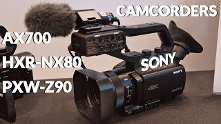 Sony AX700 Sony PXWZ90 and HXRNX80 camcorders [upl. by Refiffej]