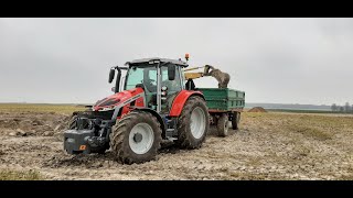 Massey Ferguson 5S 145 amp IFA HL 8011  Wywóz ziemi [upl. by Eerased]