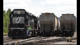 NS Local 3411 Dropping off cars to the Western New York amp Pennsylvania WNYP in Meadville [upl. by Airegin]