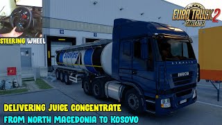 IVECO Stralis Active Space Delivers Juice Concentrate From North Macedonia to Kosovo  Logitech g29 [upl. by Balough410]