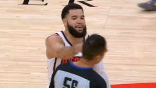 Fred VanVleet pokes ref in the head and calls him a btch after ejected 😳 [upl. by Aenel]