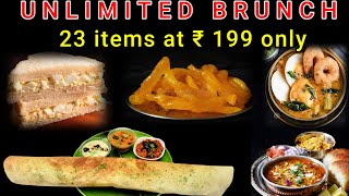 Unlimited Brunch  23 Lavish Items at Rs 199 only  Sai Veg World Goregaon [upl. by Ymrots]