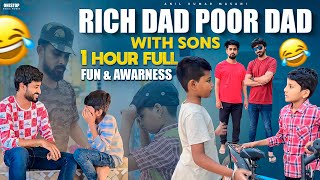 Rich dad vs poor dad full 1 hour fun🔥 friends rich happy reels love poor sad trending dad [upl. by Ansley]