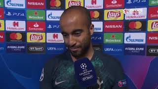 🎦Lucas Moura entrevista pós jogo Ajax 2 x 3 Tottenham [upl. by Enilegnave]