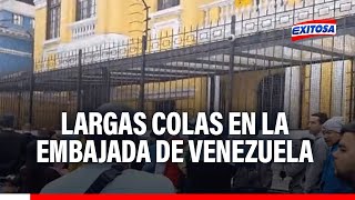 🔴🔵Largas colas en la Embajada de Venezuela para el recojo de pasaportes [upl. by Auqenet]