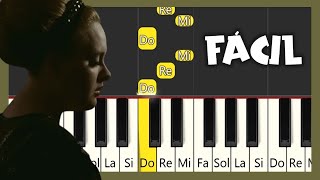 Adele  Rolling in the Deep  EASY PIANO TUTORIAL  TUTORIAL PIANO FÁCIL 🎹 [upl. by Reeva]