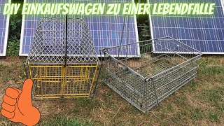 Einfach und günstig Einkaufswagen Umbau Falle Lebendfalle DIY für Waschbär Fuchs Marder [upl. by Joerg]