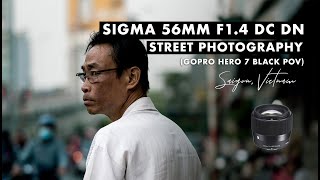 GOLDEN HOUR Street Photography in SAIGON District 1  SIGMA 56mm f14 POV [upl. by Itnaihc]