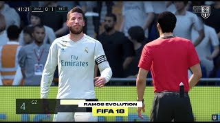 Sergio Ramos Getting Carded in Every Version of FIFA Since FIFA 06 [upl. by Nanreh]