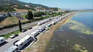 Milelong RV encampment symbolizes growing housing crisis in Bay Area [upl. by Tnek435]