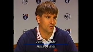 Peter Rohde  1991 News Report  Melbourne Demons  v Essendon  Round 11  AFL [upl. by Farmer913]