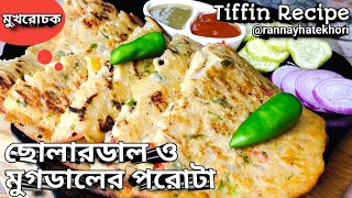 খুবই কম সময়ে ছোলারডাল ও মুগডালের পরোটা বানানোর পদ্ধতি  মুখরোচক টিফিন রেসিপি  Bengali Tiffin Recipe [upl. by Eggett]