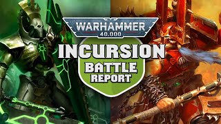 Necrons vs World Eaters Warhammer 40k Incursion Battle Report Ep 1 [upl. by Nadabus]