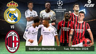 FC 25 Real Madrid vs AC Milan  UEFA Champions League UCL 202425 [upl. by Wasserman627]