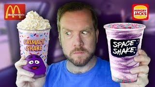 Grimace Shake VS Space Shake  Hungry Jacks Takes on McDonalds [upl. by Atinrahc]