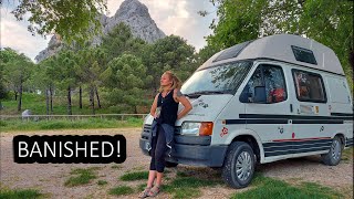 BANISHED from TOWN  ISSUES with the POLICE  VAN LIFE EUROPE SPAIN [upl. by Ynattib815]