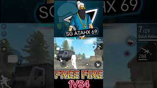 Free fire game hack 1vs4 gameplay freefirebgid freefire pubgban pubghack [upl. by Annaiviv]