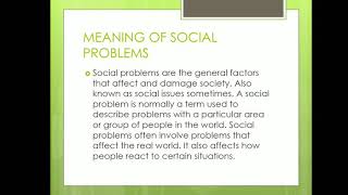 Social Problemmeaning and characteristics [upl. by Aika]