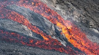 Lava flow on Stromboli island morning 10 Aug 2014 [upl. by Koorb]