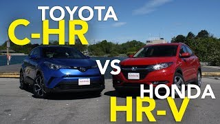 2018 Toyota CHR vs 2017 Honda HRV Comparison Test [upl. by Airottiv]