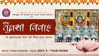 Rampar Mandir  Shree Purushottam Prakash amp Vrutti Vivah 2024  Day 3 Tulsi Vivah [upl. by Chemash55]