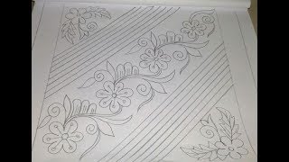 Nakshi Kantha Design drawing tutorial  নকশীকাঁথা নকশা [upl. by Guttery76]