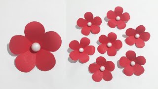 How To Make Paper Flower Easy  Flower Making With Paper  5 Petal Paper Flower [upl. by Baerl]