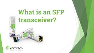 What is an SFP transceiver [upl. by Adnwahs640]