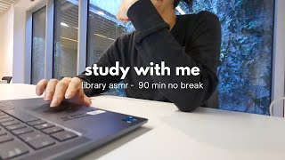 90 minutes no break STUDY WITH ME no music keyboard typing asmr real time  countdown 一緒に勉強 [upl. by Darby]