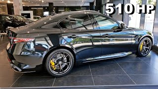 Alfa Romeo Giulia Quadrifoglio 2022  Masterpiece in black color  Visual review [upl. by Derfliw]