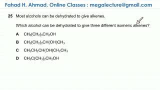 25  9701s14qp13  Dehydration of Alcohols Geometric Isomers Alkenes  Mega Lecture [upl. by Ruy]