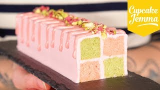 Rose amp Pistachio Mini Battenburg Cake  Cupcake Jemma [upl. by Varden240]