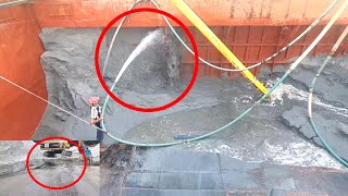 See where the sand is moved from barge ships to dredgers machine 5 [upl. by Hammer]