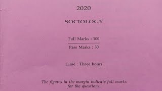 HS 2nd year SOCIOLOGY question paper 2020  AHSEC  QP Guide 🙏 [upl. by Uah]