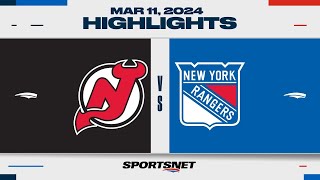 NHL Highlights  Devils vs Rangers  March 11 2024 [upl. by Draillih958]