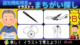 認知機能検査【パターンBa3】間違い探しでイラストを覚えよう！自動車免許更新の高齢者講習合格に向けて練習と攻略法！ [upl. by Lianna]