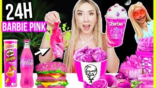 TAUSCHE niemals 24 STUNDEN dein LEBEN mit BARBIE aus KINO FILM 1 Tag nur rosa pinkes ESSEN [upl. by Netty]