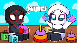 Miles amp Gwen Become Babies In Roblox [upl. by Nace]